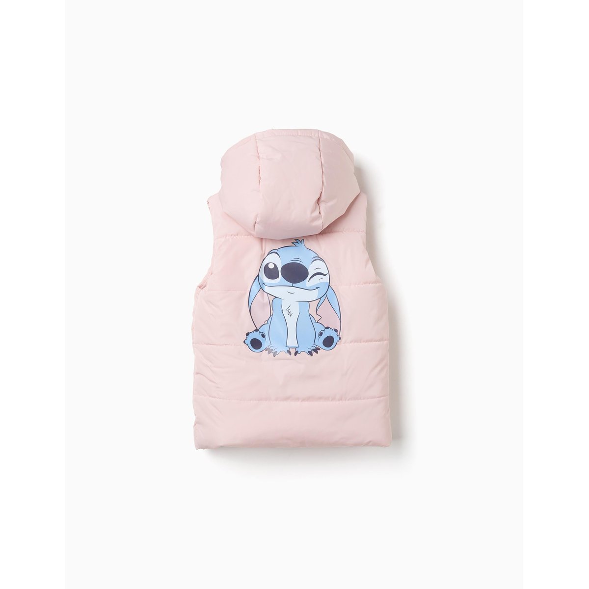 Doudoune sans manches avec capuche et imprimés Stitch rose clair, ZIPPY