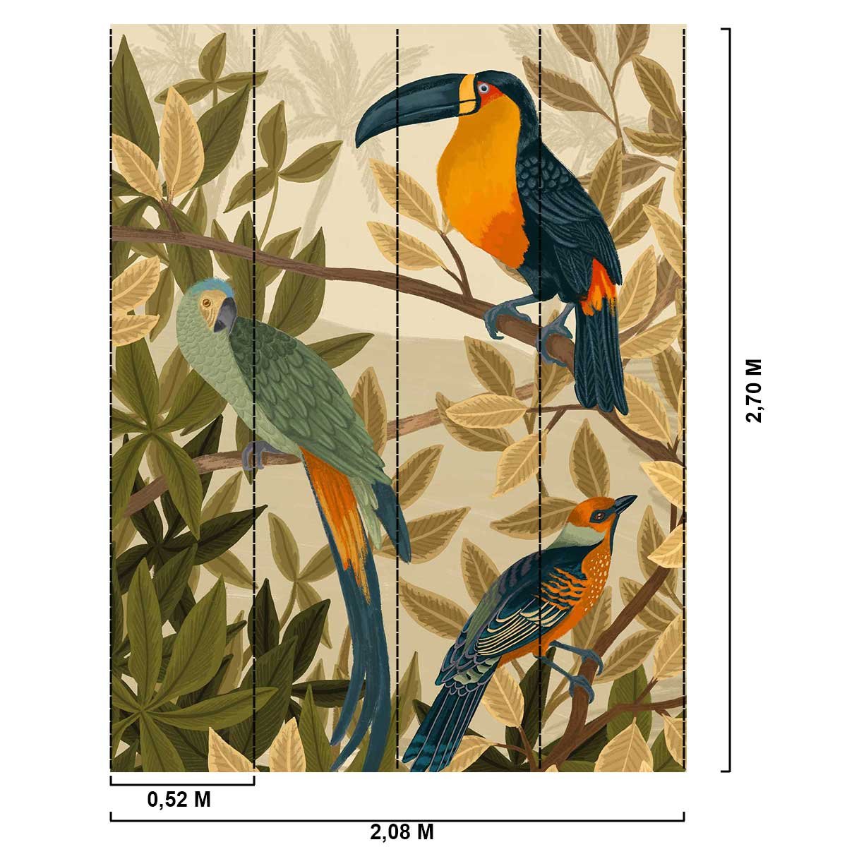 Papier peint chants tropicaux intissé, HEXOA