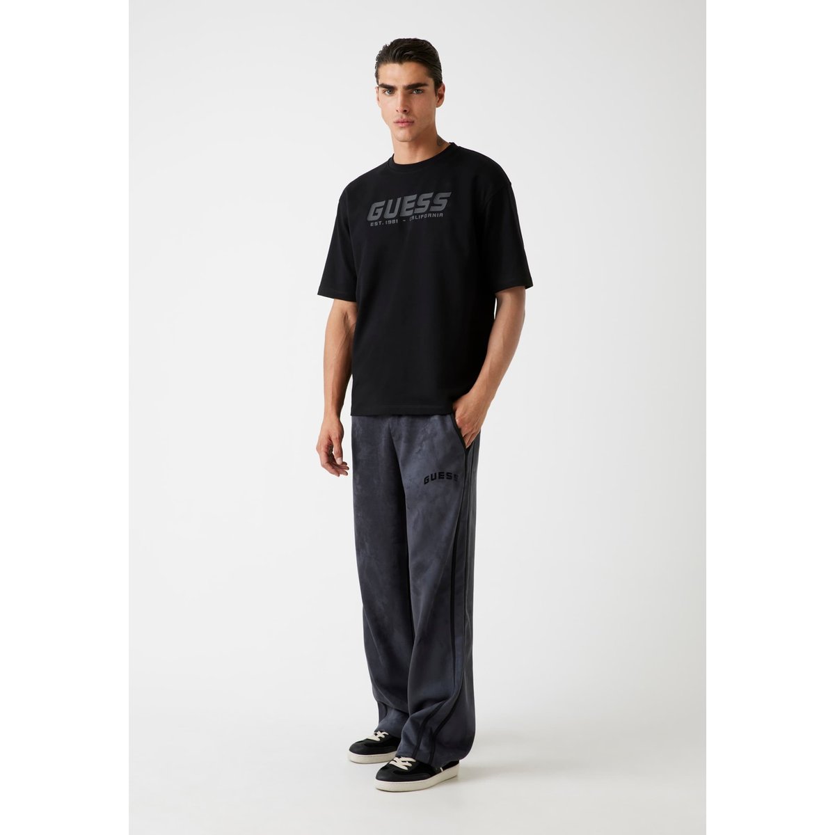 T-Shirt Logo Imprimé noir, GUESS