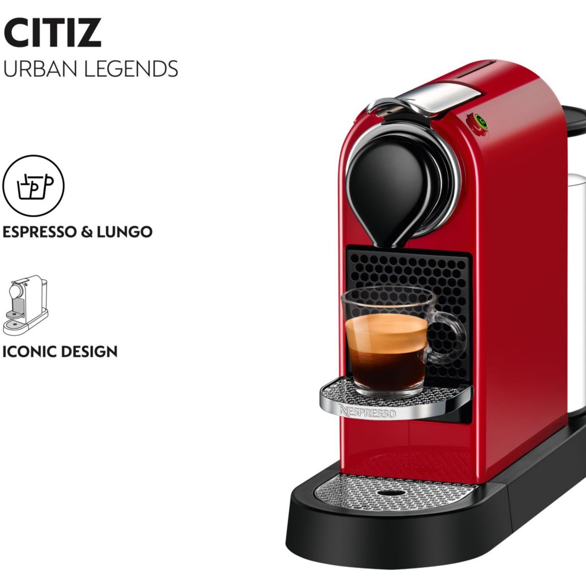 Nespresso Citiz Rouge YY4117FD couleur unique, KRUPS