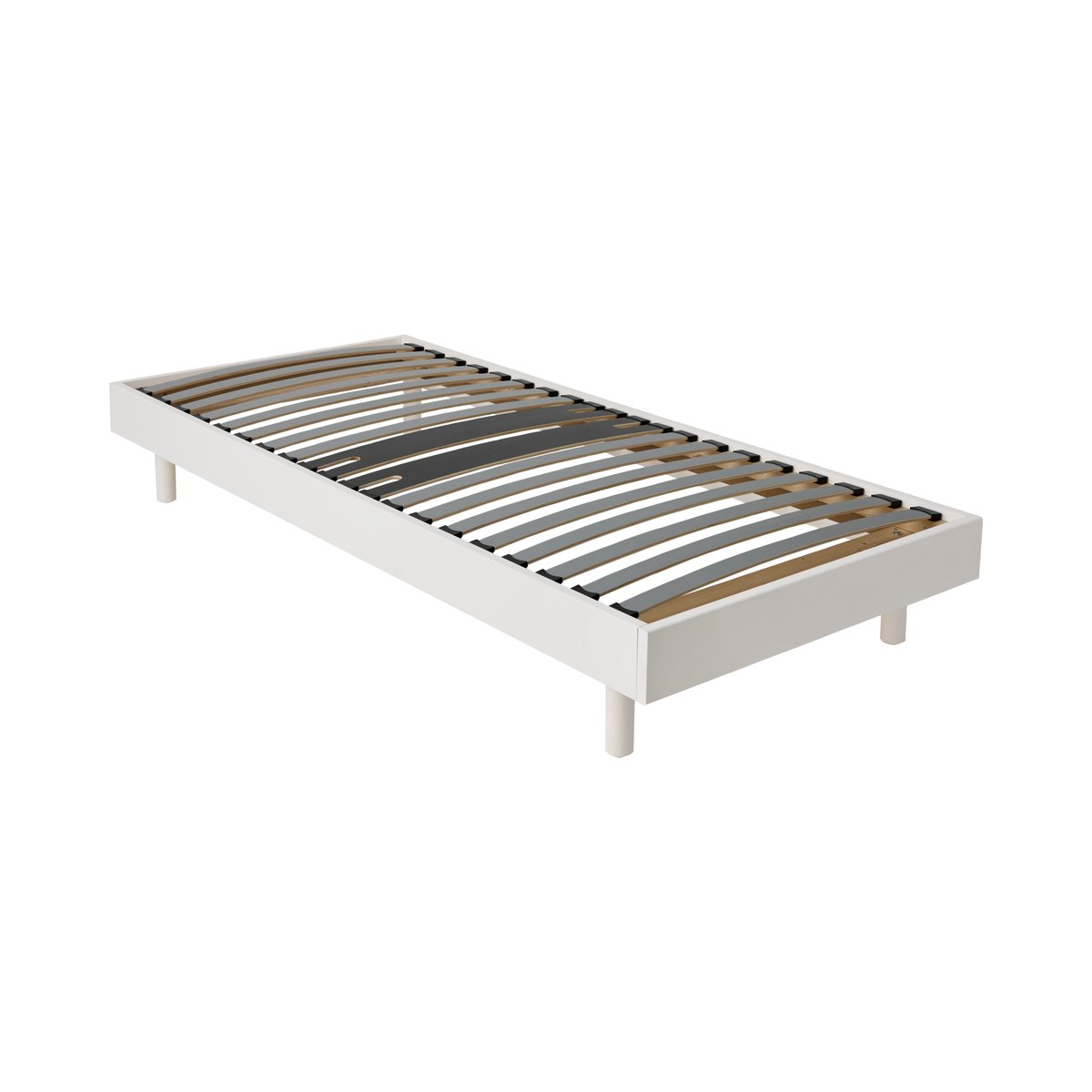 Sommier kit décor bois - ELIAN blanc, CAMIF