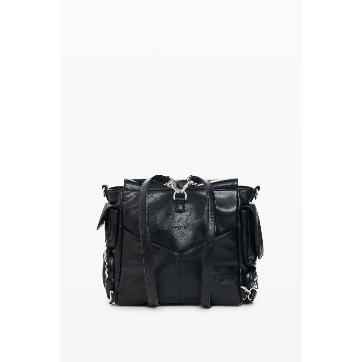 Petit sac à dos effet cuir noir, DESIGUAL