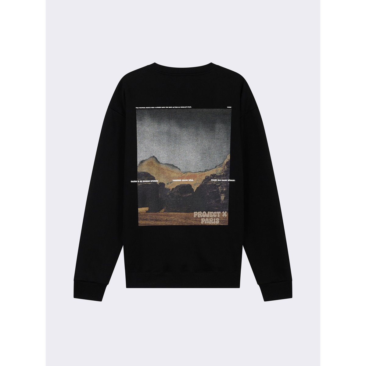 Sweat à col rond motif Canyon noir, PROJECT X