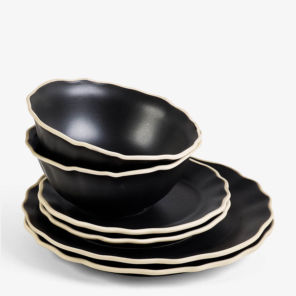 12-piece Bon Appetit Dinner Set in Black black, ROCKETT ST GEORGE