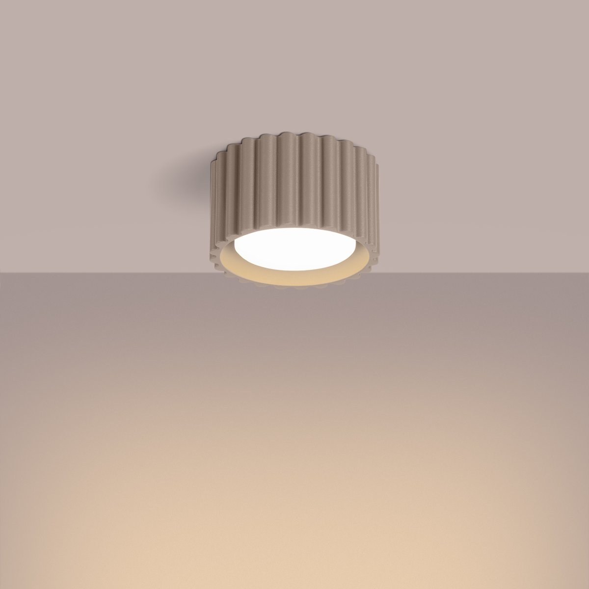Plafonnier Aluminium Taupe Gx53 1 Aura marron, EDEN