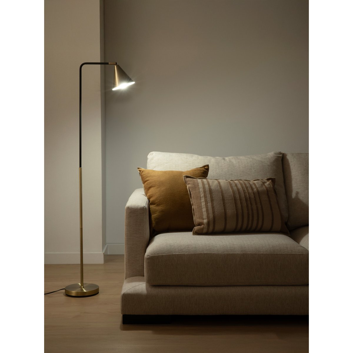 Lampe sur pied Métal - SHINE doré, KENAY