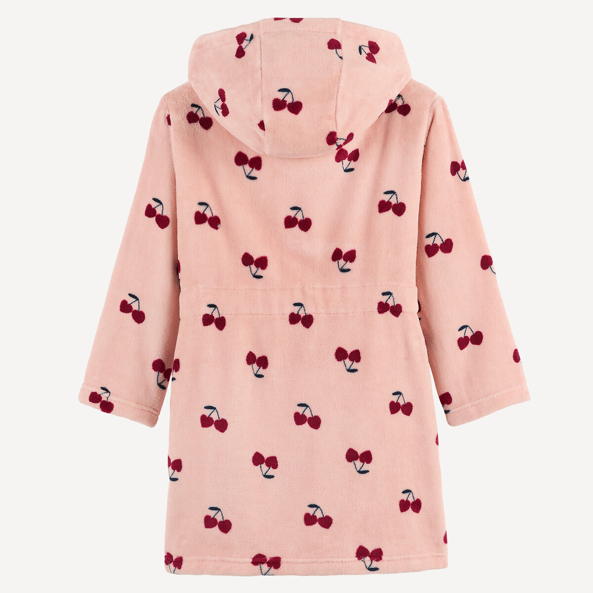 Robe de chambre à capuche, en polaire, imprimé cerises rose, LA REDOUTE COLLECTIONS