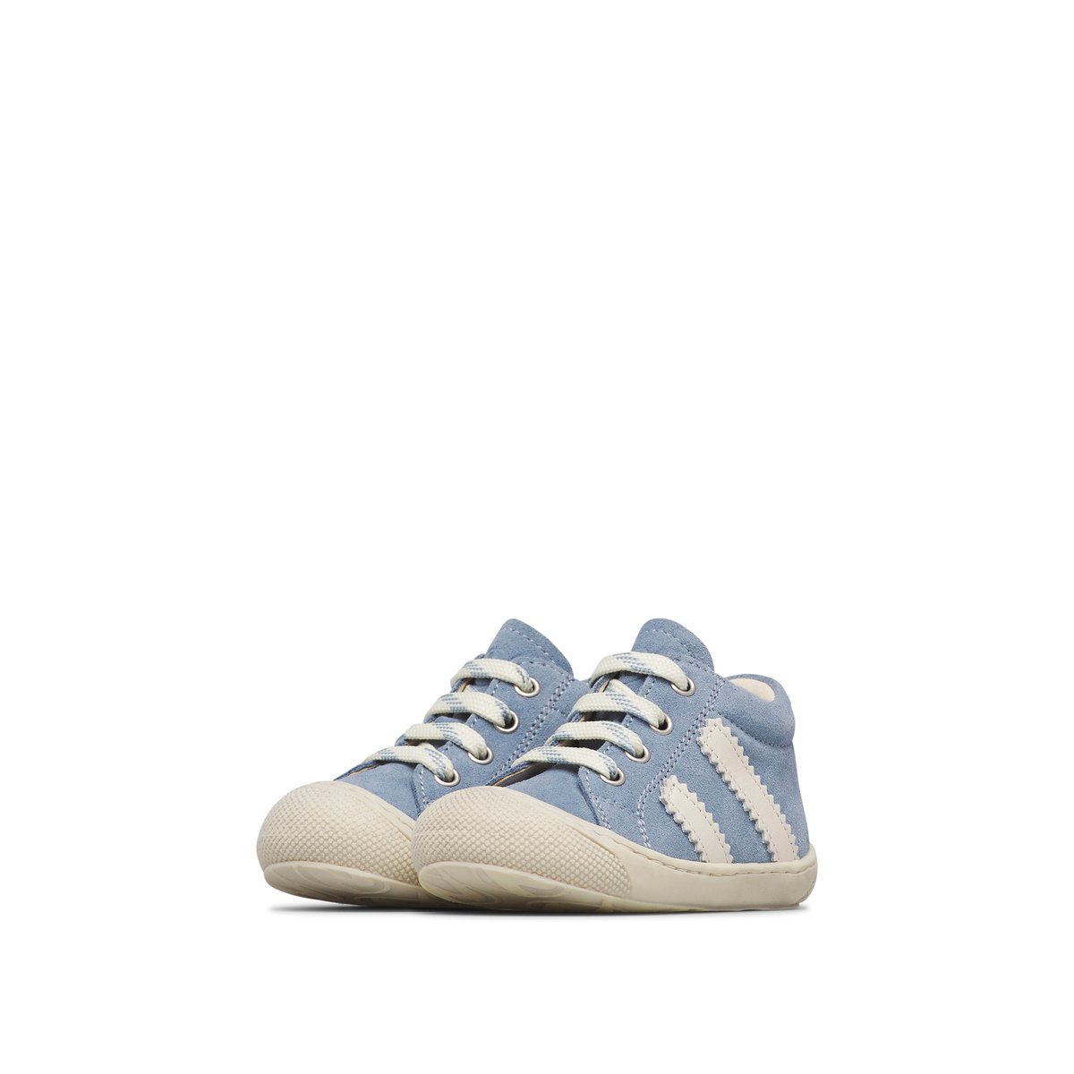 Chaussures premiers pas en suède MACKS 3 céleste-blanc crème, NATURINO