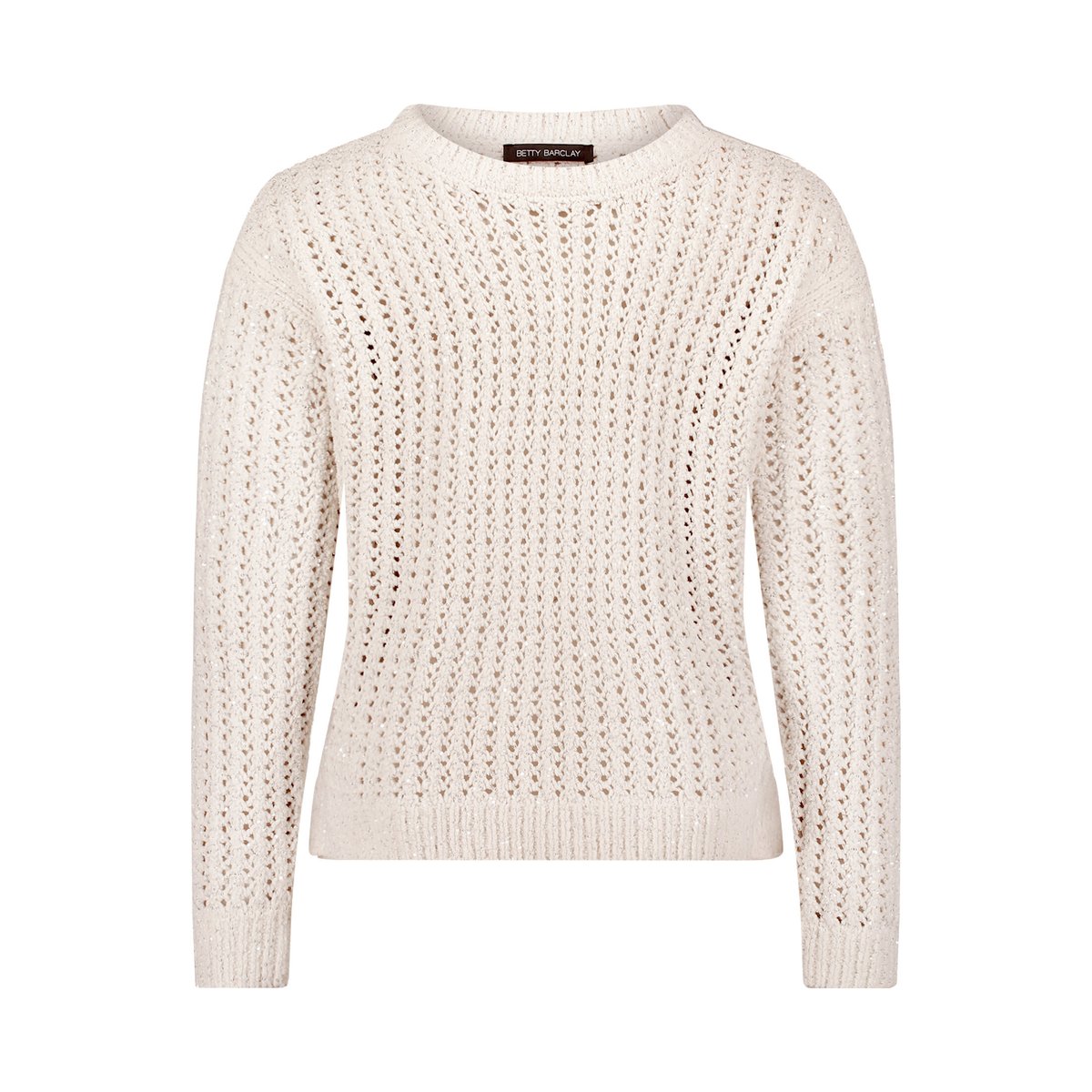 Pull-over en grosse maille à motif ajouré silky beige, BETTY BARCLAY