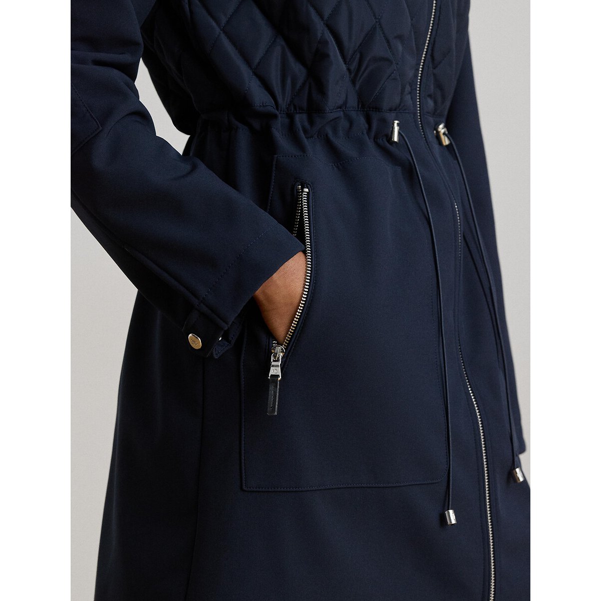 Parka mi-longue matelassée à capuche marine, LAUREN RALPH LAUREN
