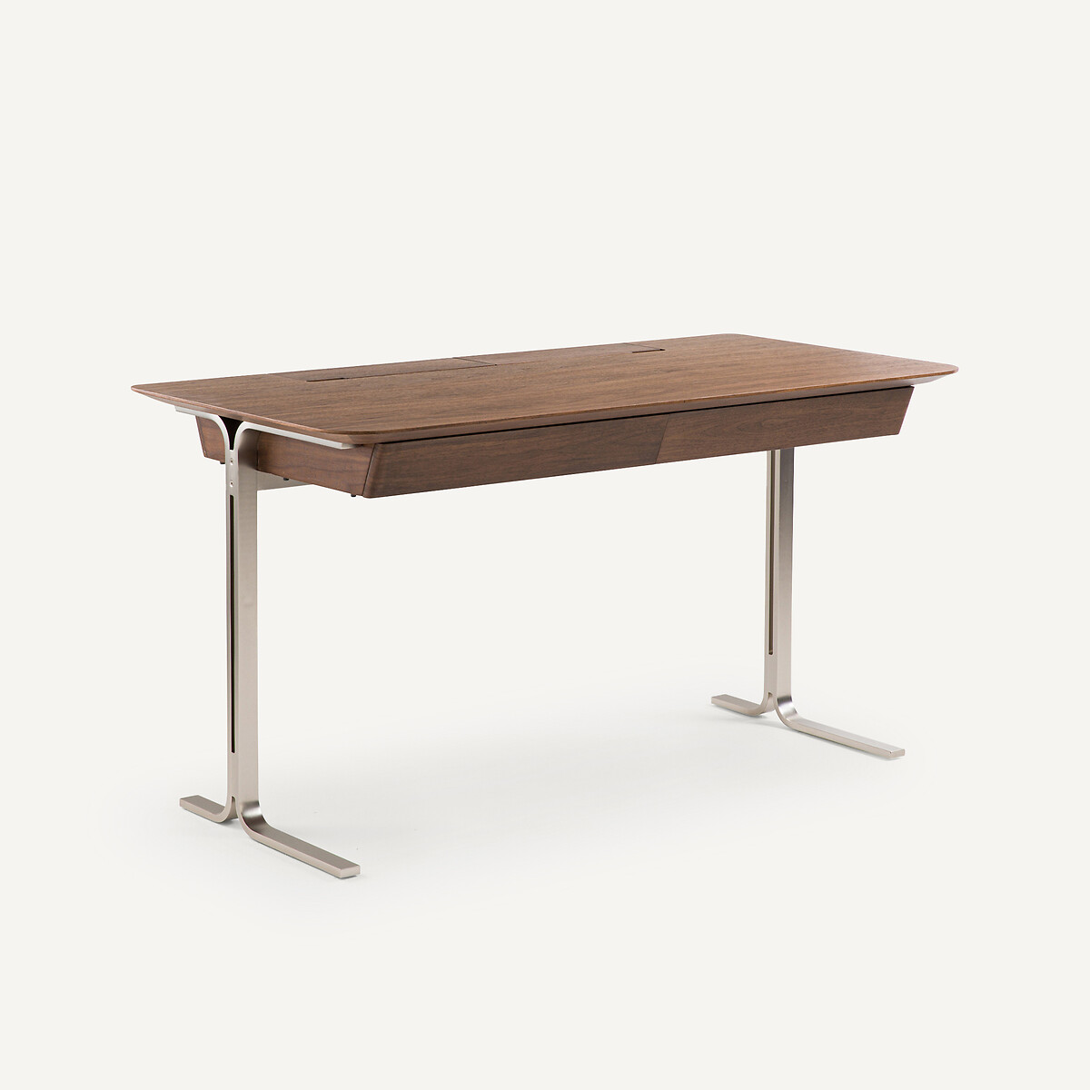 Bureau noyer, plaqué pieds nickel satiné, Jackson noyer, AM.PM