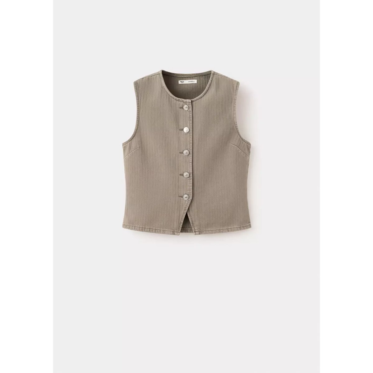 Gilet en jean rayé kaki, MANGO TEEN