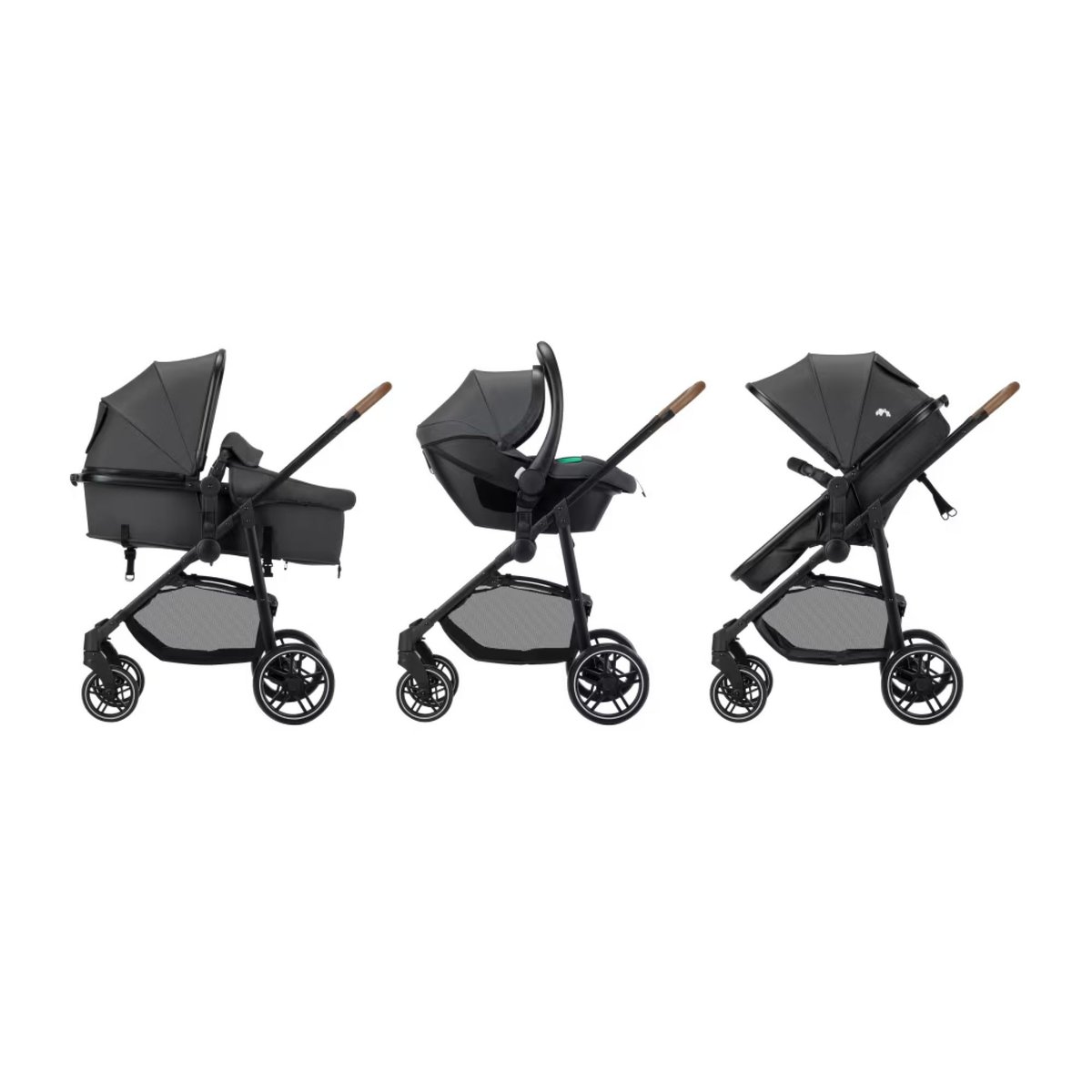 Poussette 3 en 1 i-size avec assise convertible en nacelle et cosi, Haze Trio Lux mineral graphite, BEBECONFORT