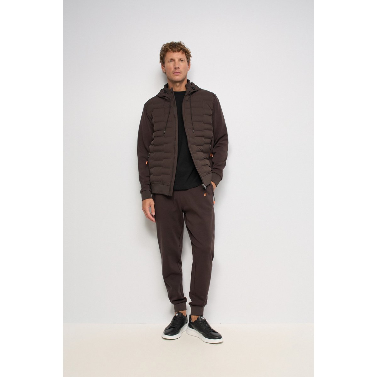VESTE AVEC MÉLANGE DE MATIÈRES marron, SALSA JEANS