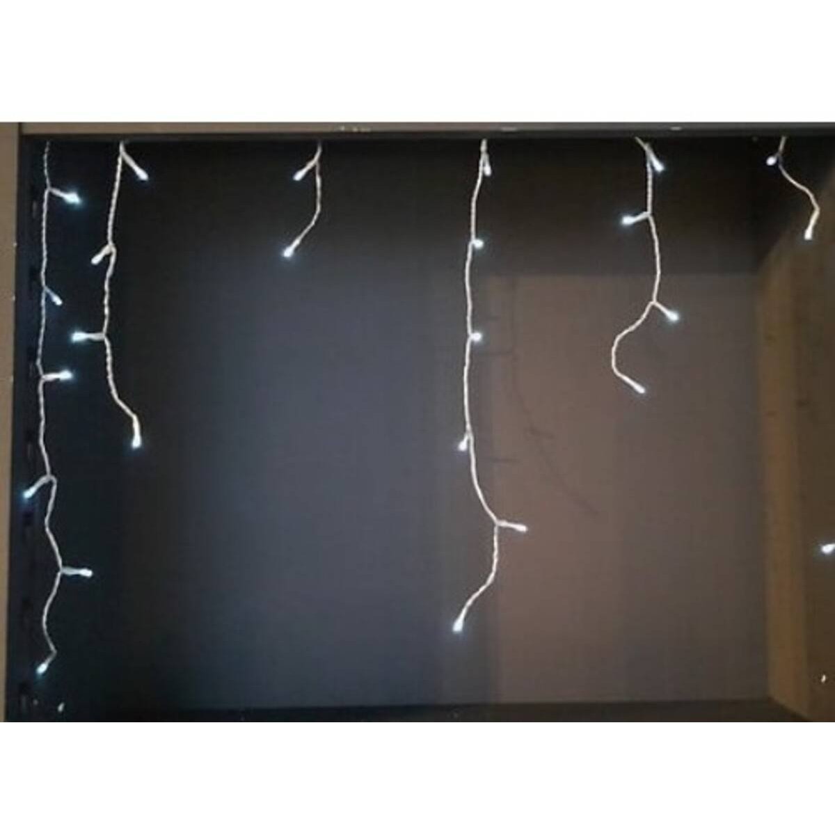 Rideau lumineux stalactite d'extérieur 11,85 m 360 LED blanc froid 13 fonctions sur secteur blanc froid, FEERIC LIGHTS & CHRISTMAS