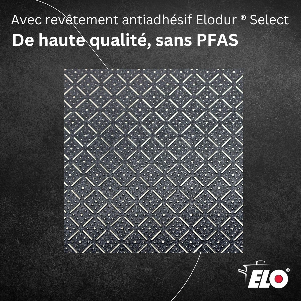 Poêle en acier inoxydable 18/10 24 cm RELIEF SOLUTION noir,aluminium, ELO