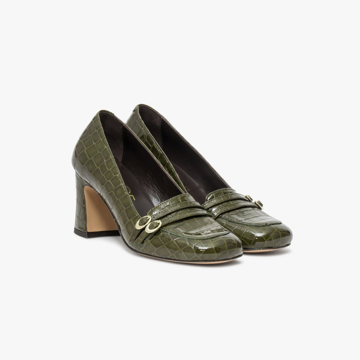 Escarpin en cuir JEANNELLE vert, BOCAGE