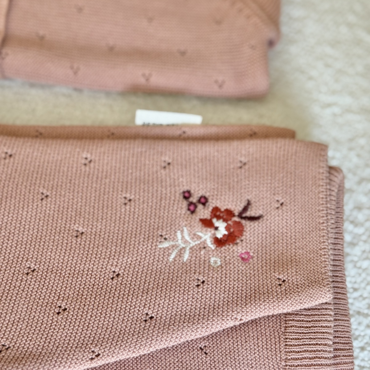 Pantalon bébé en tricot Manouk rose, PETIT BEGUIN