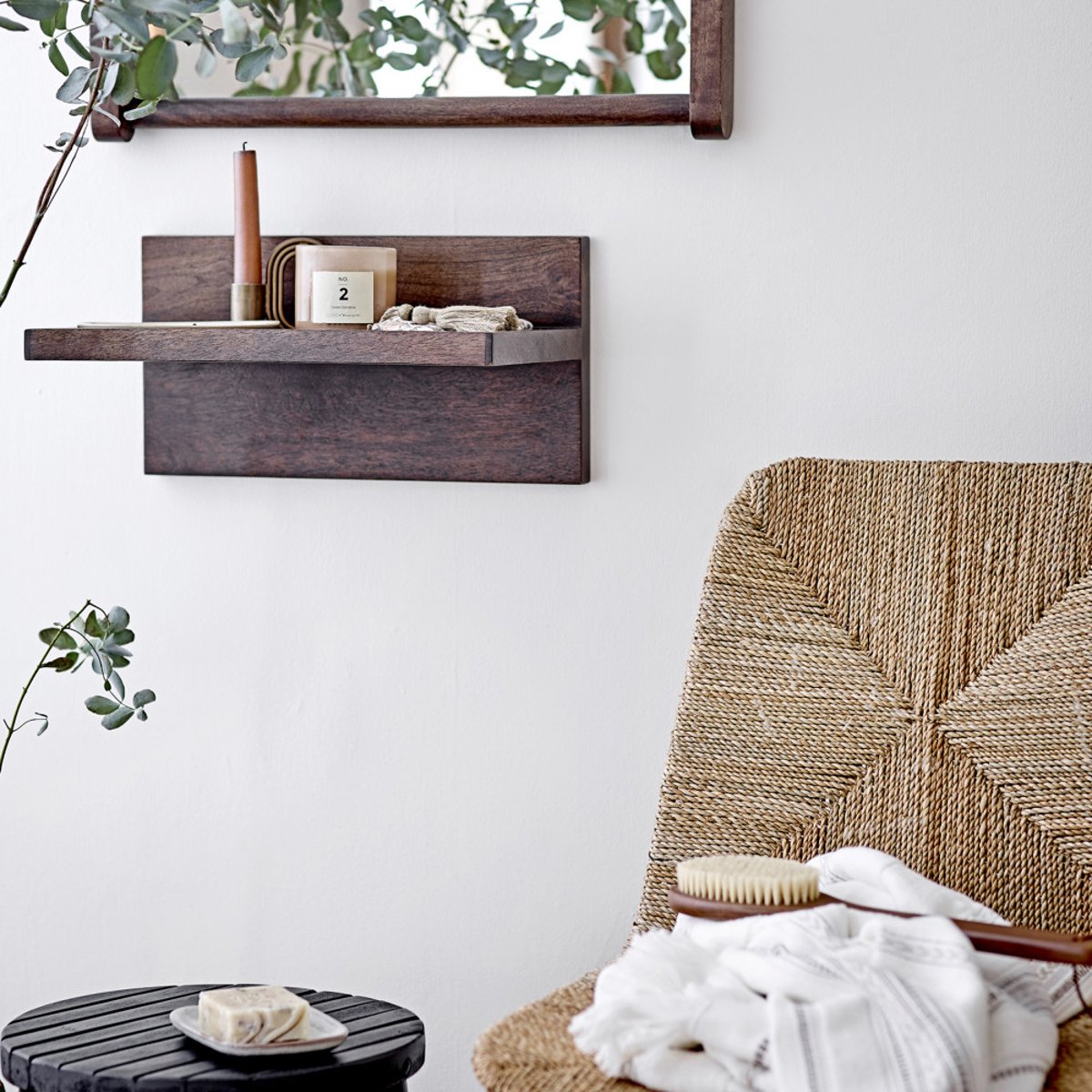 Tabouret en bambou H44cm - Bilbo noir, BLOOMINGVILLE