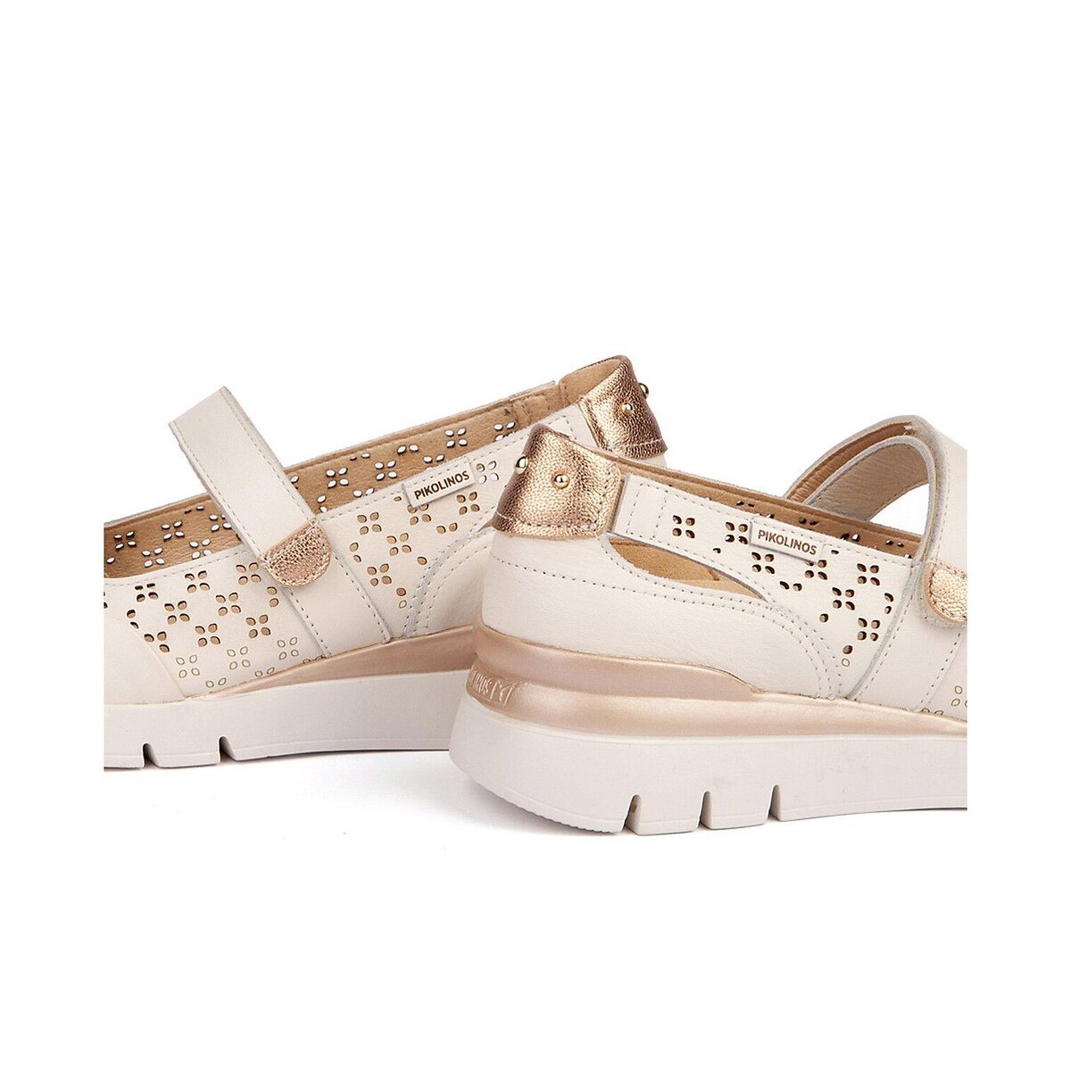 Cantabria Leather Wedge Mary Janes white, PIKOLINOS