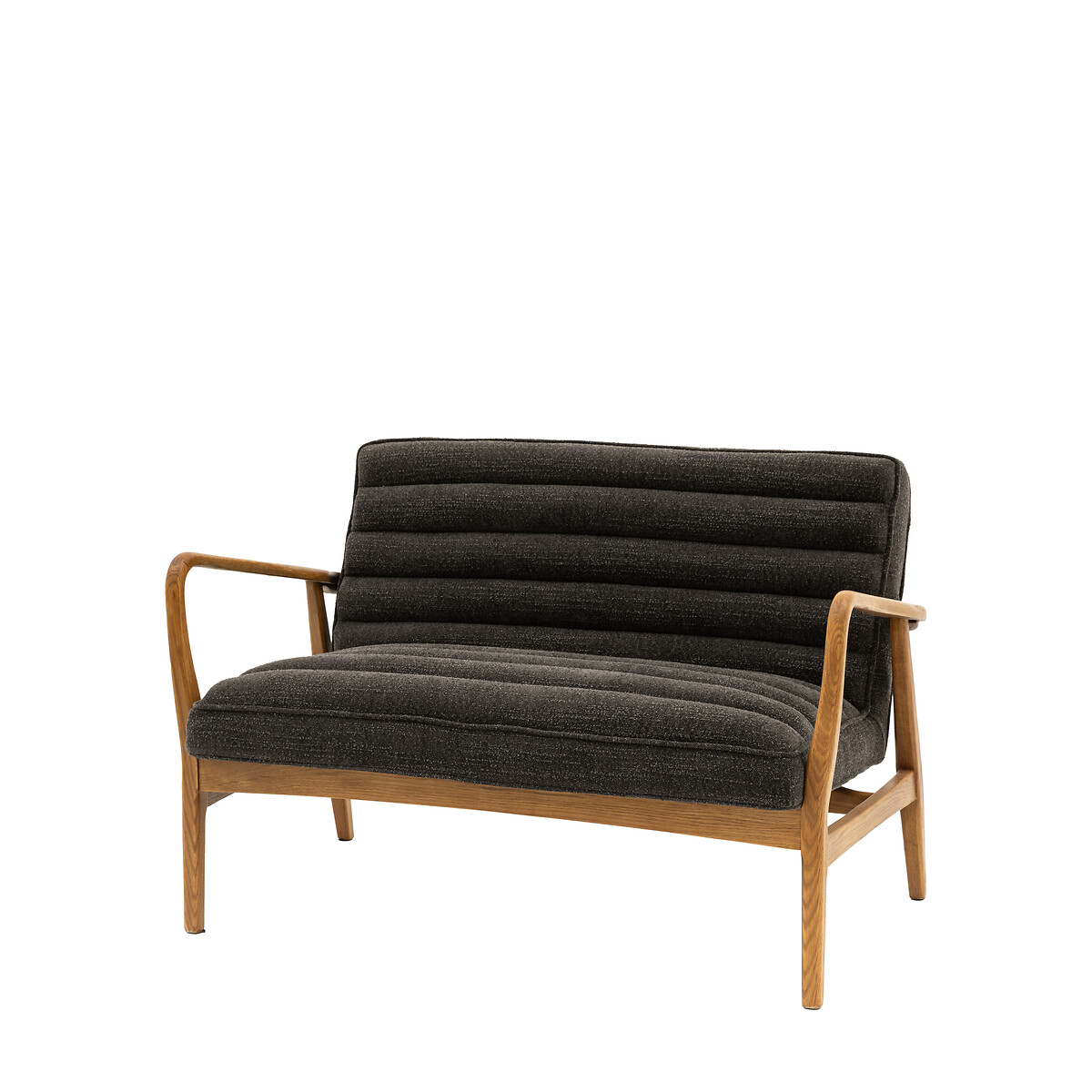 Fairfield Mid-Century Boucle 2 Seater Sofa with Solid Wood Frame charcoal, ÉDITÉ