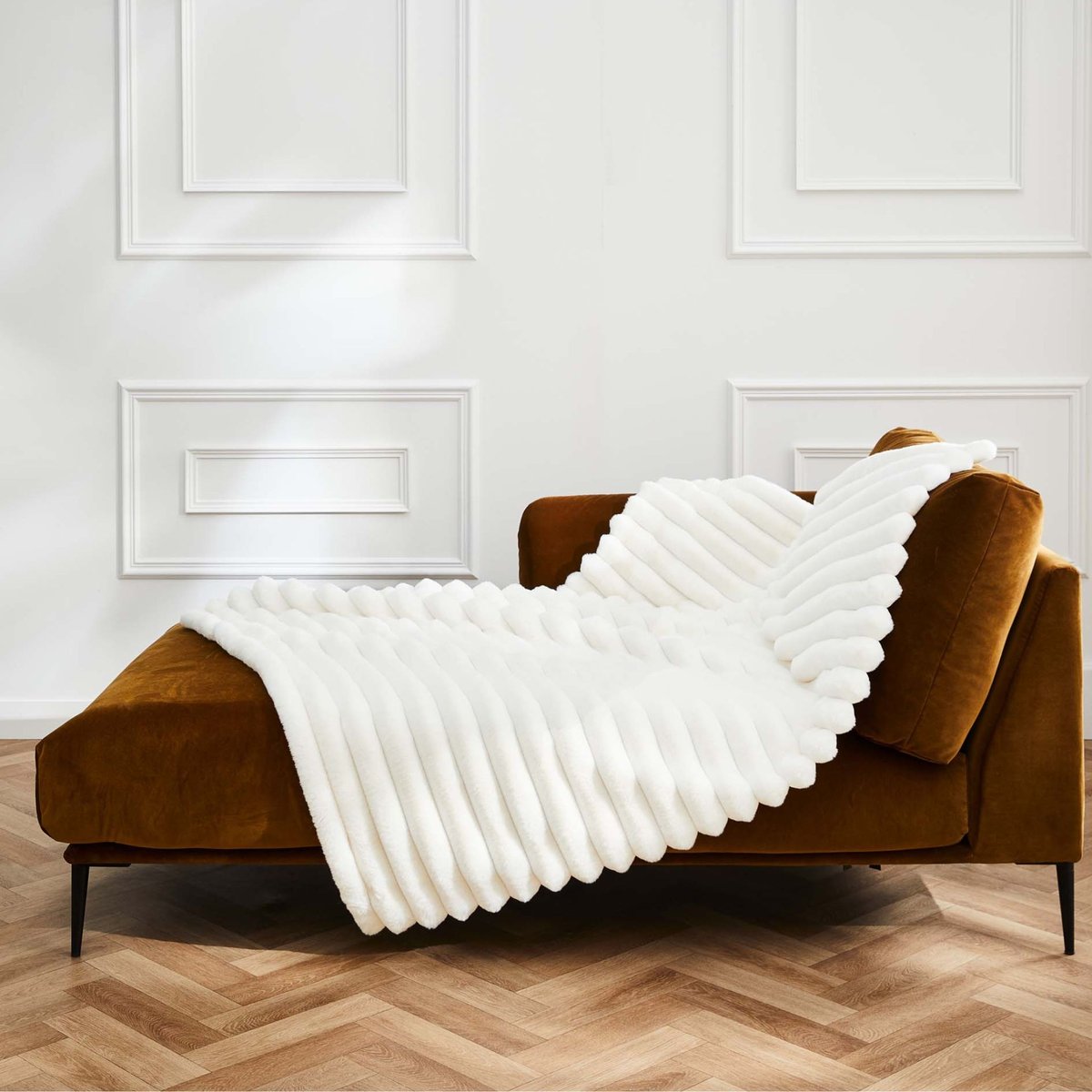 Plaid polaire chaud blanc, DOUCEUR D'INTÉRIEUR