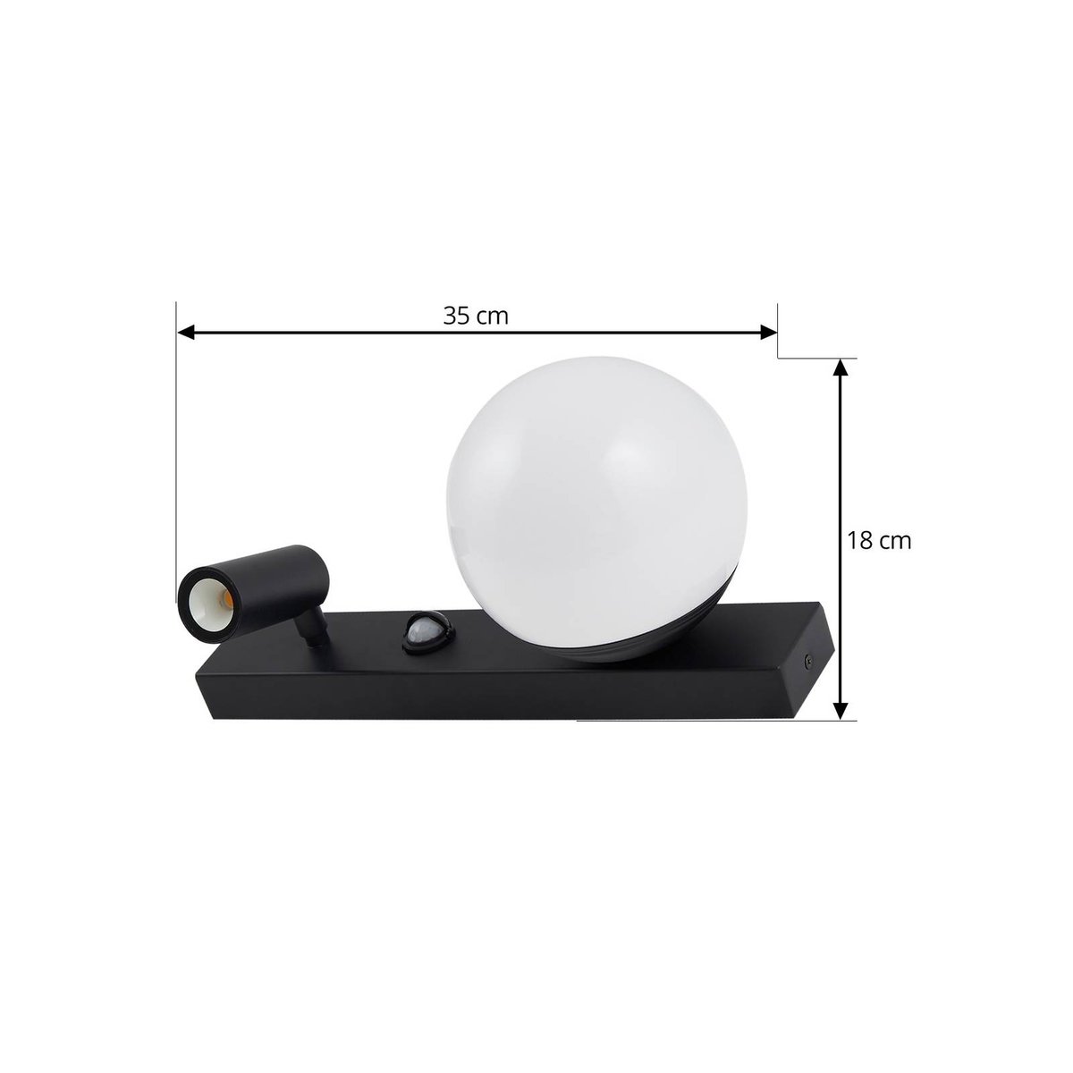 Applique extérieure en aluminium moderneLED noir, blanc, transparent, LINDBY