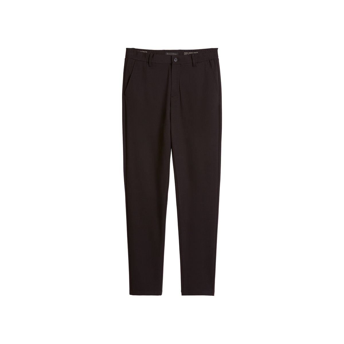 Pantalon modèle Morot Jogger fuselé en jersey interlock doux noir, MARC O'POLO