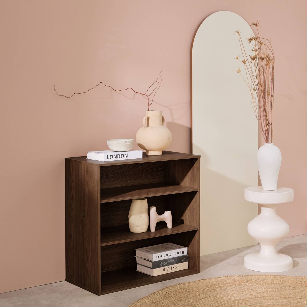 Etagère, bibliothèque, module de rangement décor bois 2 étagères KOMPO chêne, SWEEEK