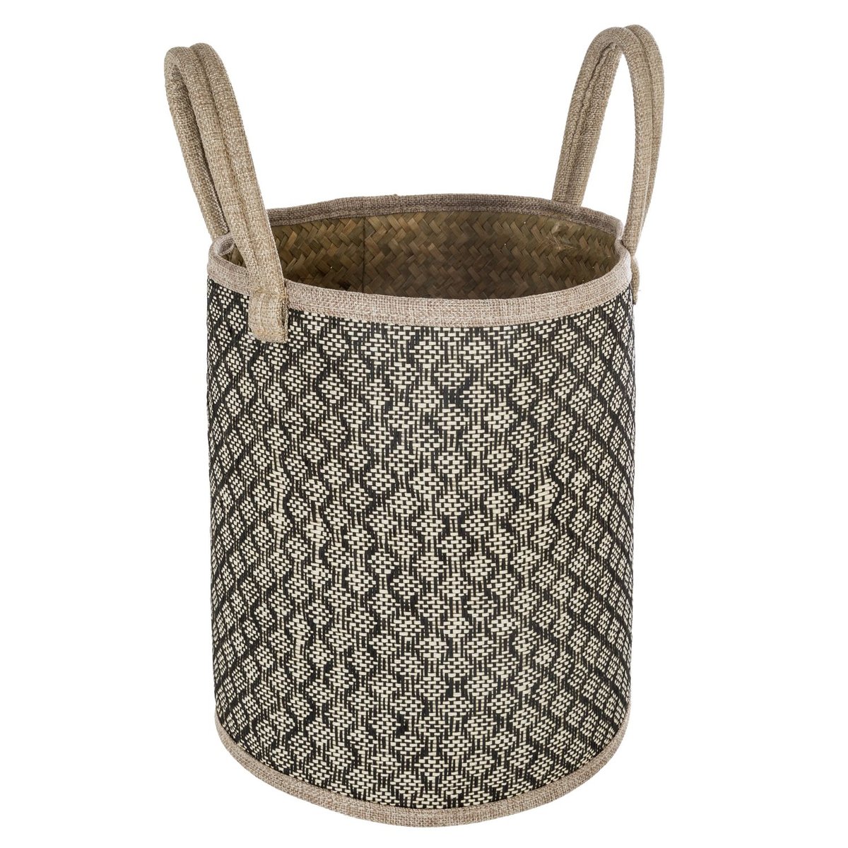 Ensemble de 3 paniers de rangement en osier avec anse beige, ATMOSPHERA