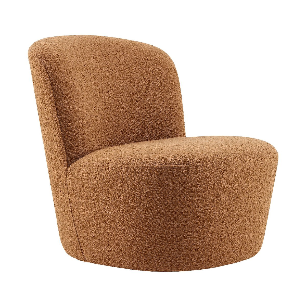 Fauteuil pivotant en tissu bouclette PAULINE terracotta, HABITAT