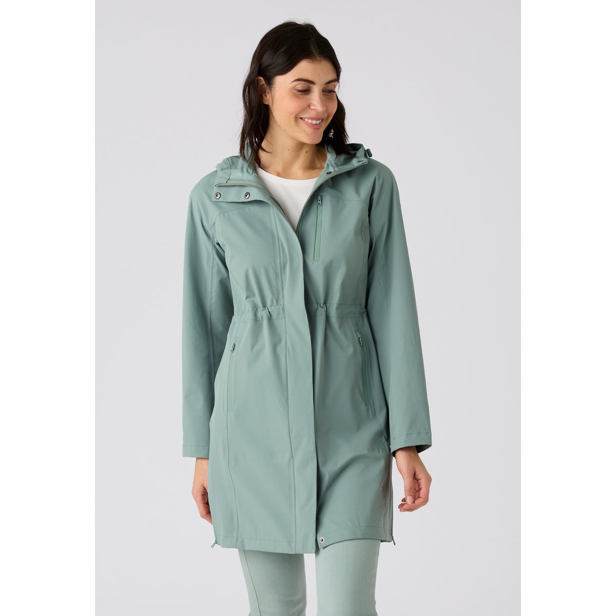 Parka longue RainProtect vert grisé, DAMART
