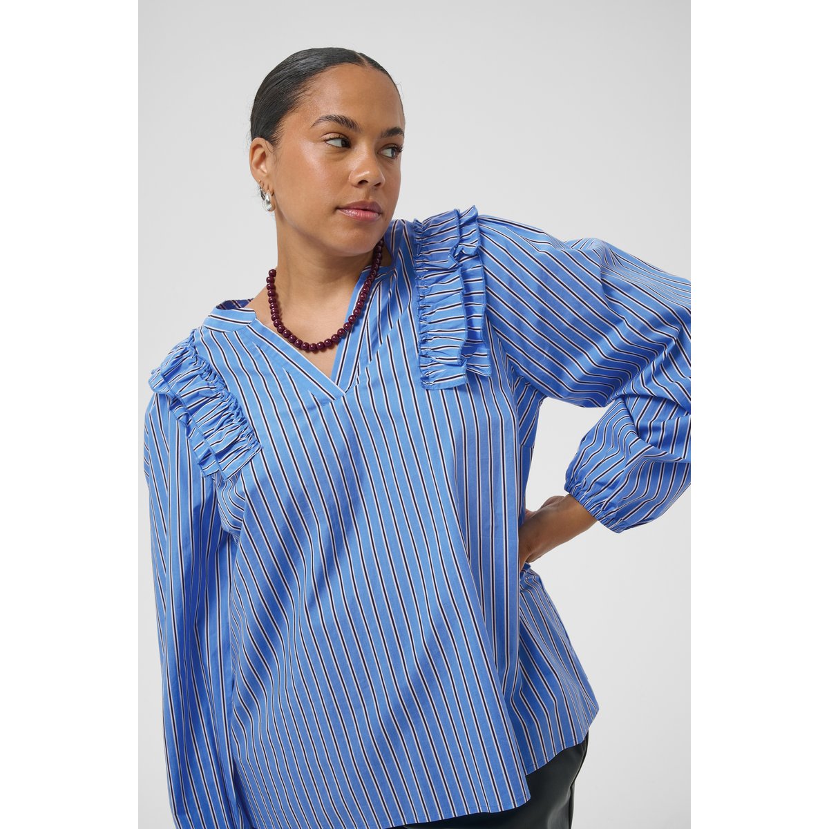 Blouse à manches longues bleu provance/chalk/black deep, KAFFE CURVE