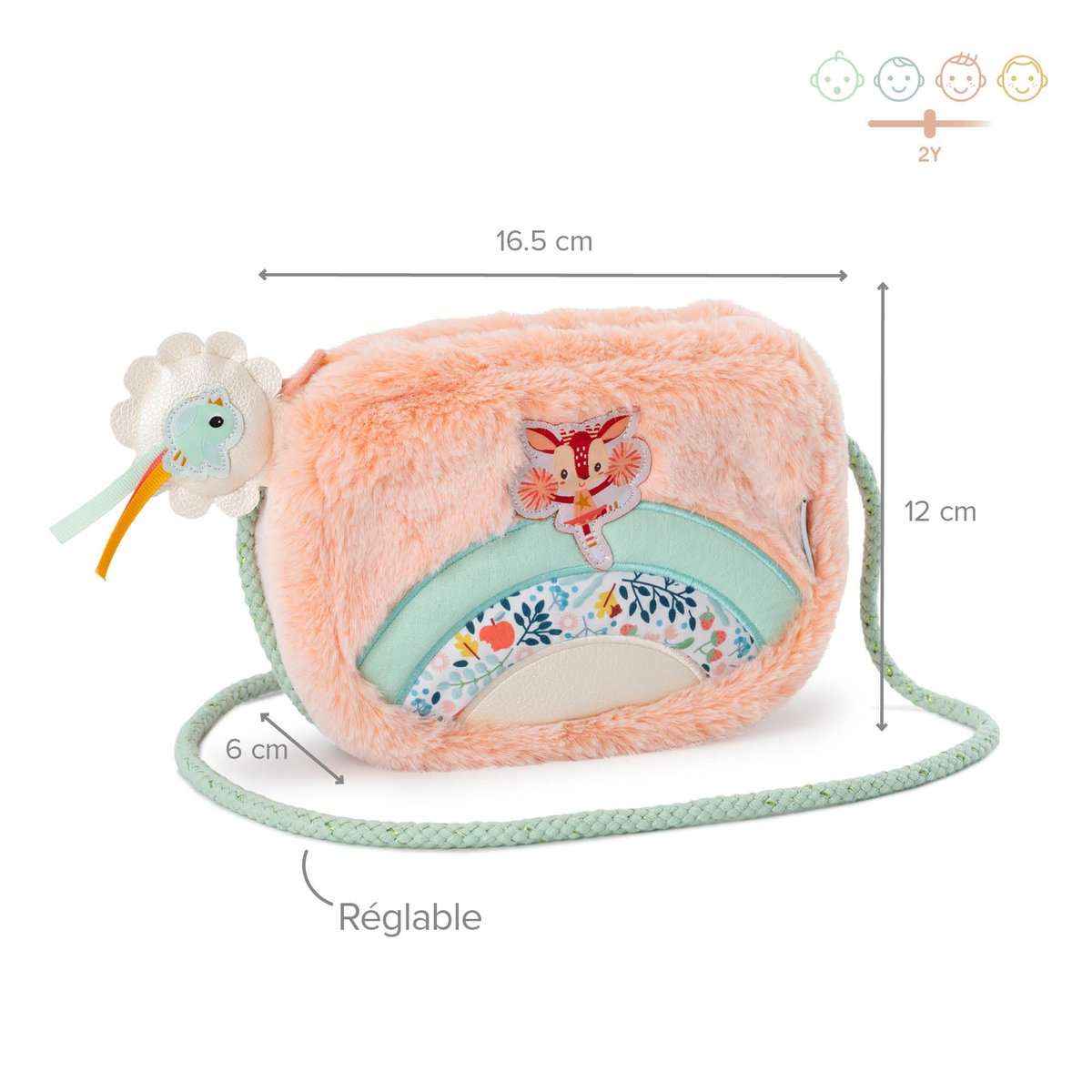 Sac à main pour enfant Stella rose, LILLIPUTIENS