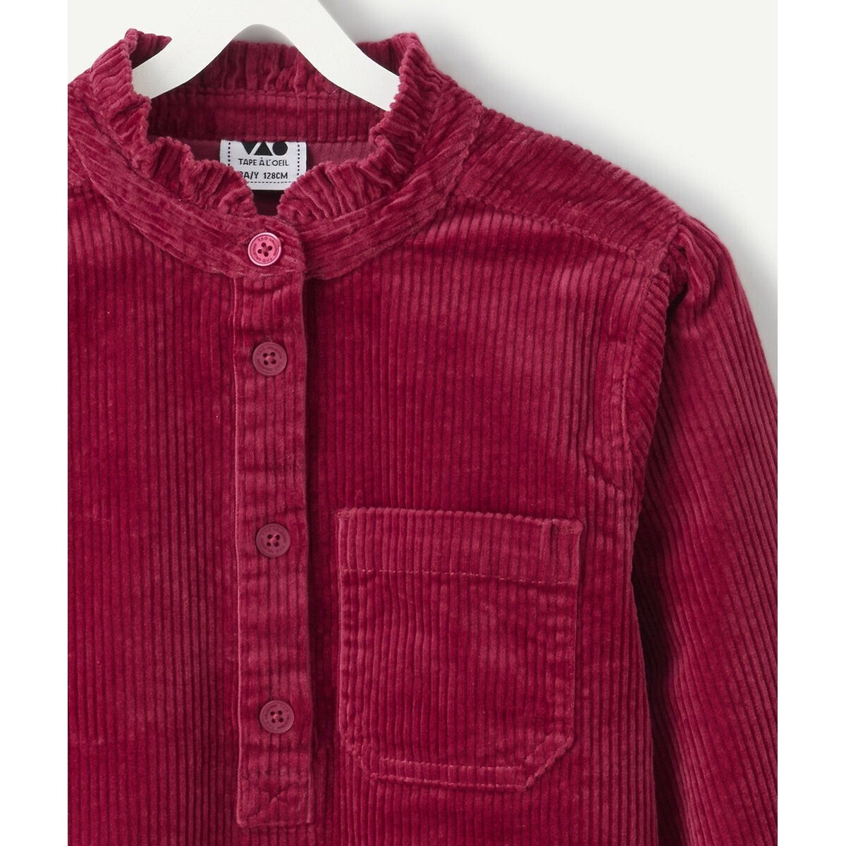 Corduroy Long Sleeve Dress burgundy, TAPE A L'OEIL