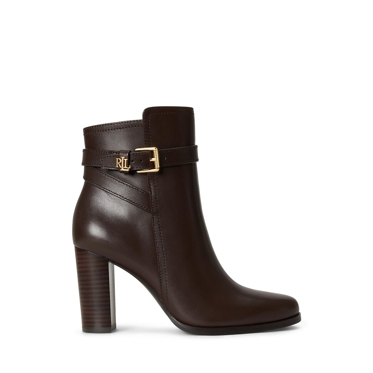 Brooke Heeled Leather Ankle Boots dark brown, LAUREN RALPH LAUREN