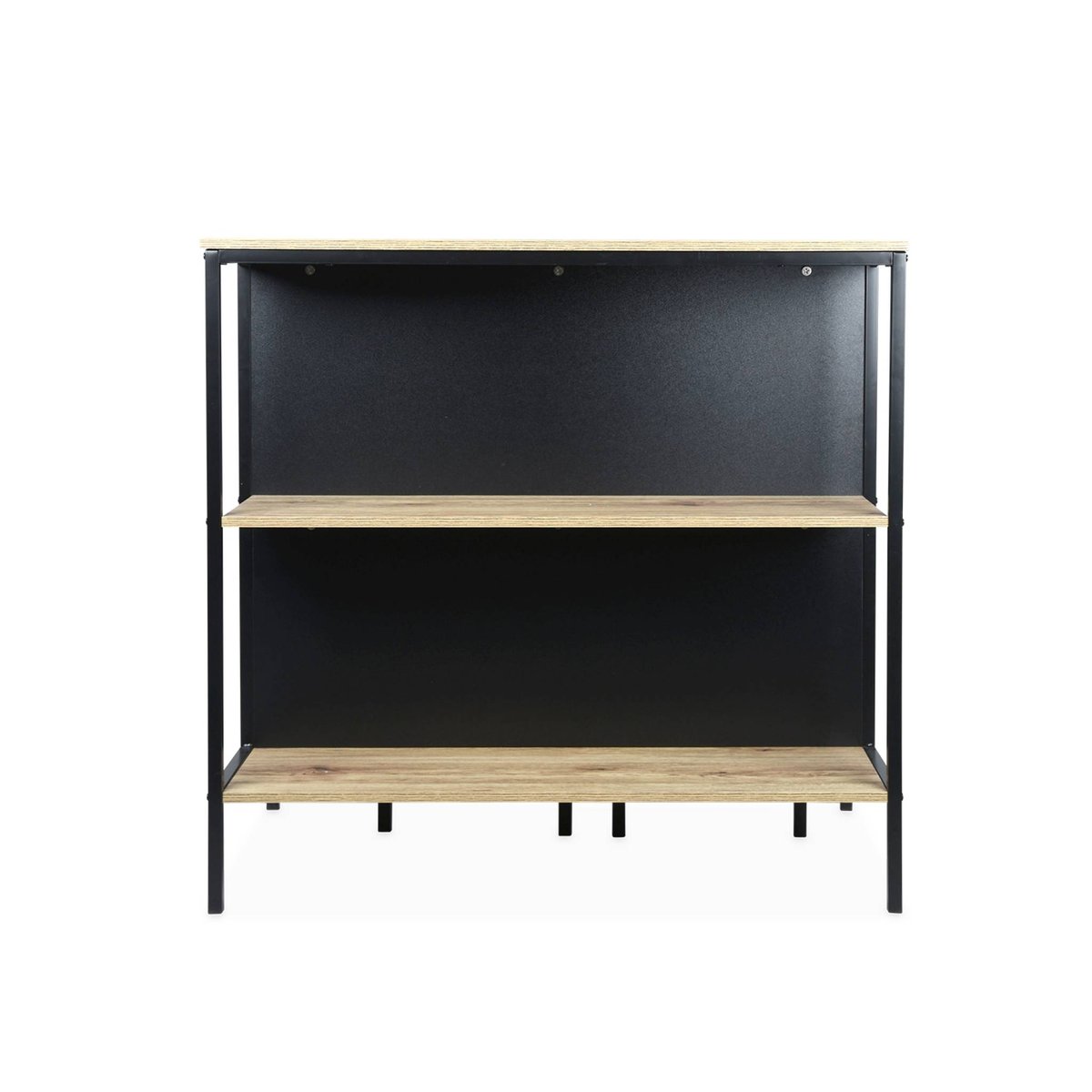 Table haute décor bois et métal avec 2 étagéres 2 tabourets LOFT naturel, SWEEEK