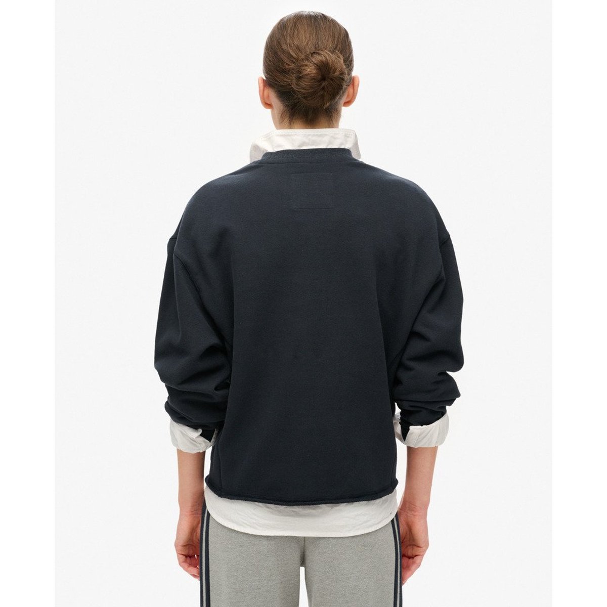 Sweat ras du cou court et ample Athletic Essentials bleu marine éclipse, SUPERDRY