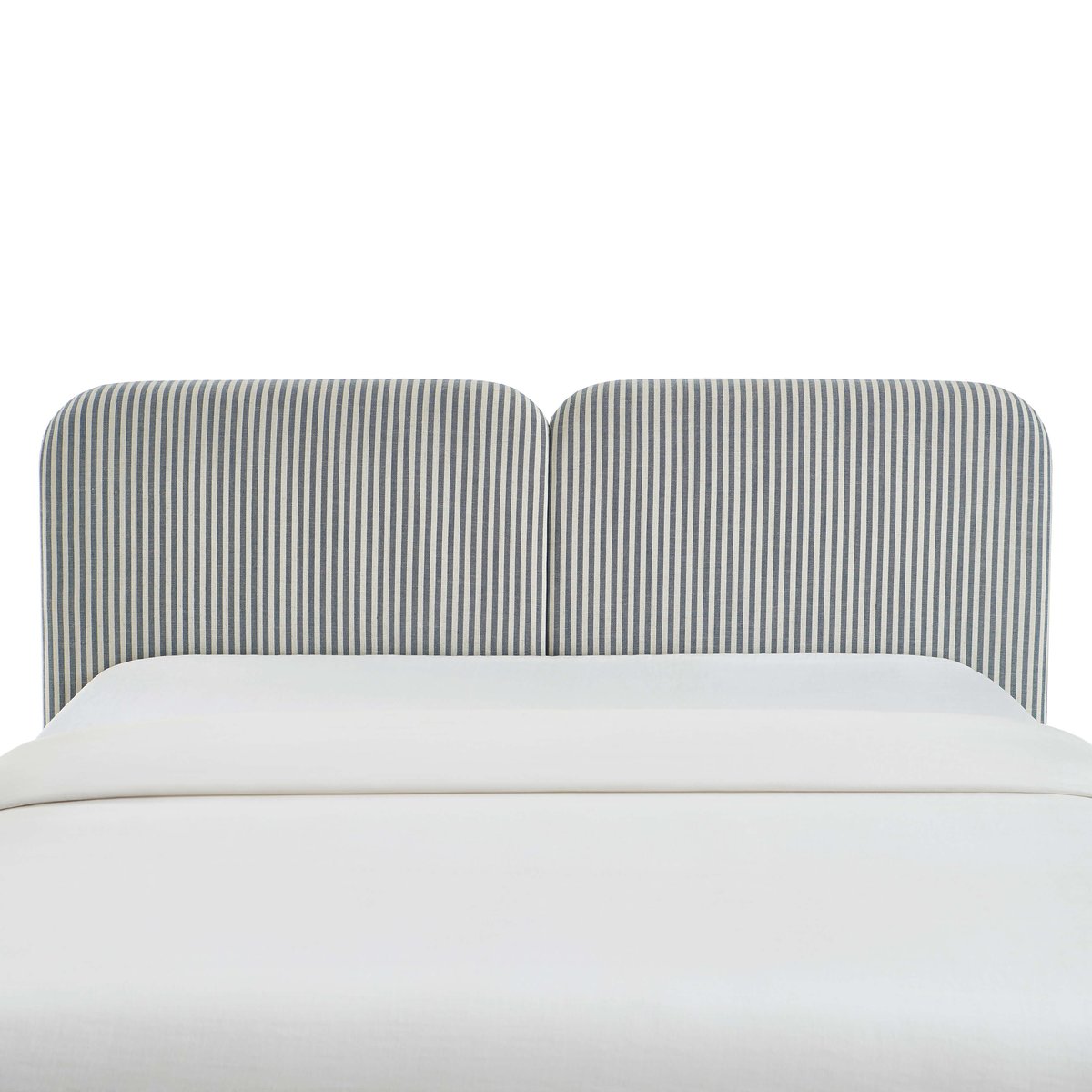 Tête de lit en tissu LOUISON bleu et blanc, SORELH