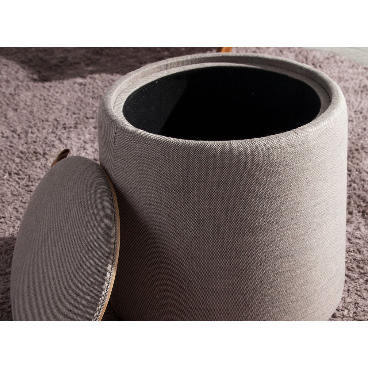 Pouf en tissu gris |chêne, ANGEL CERDA