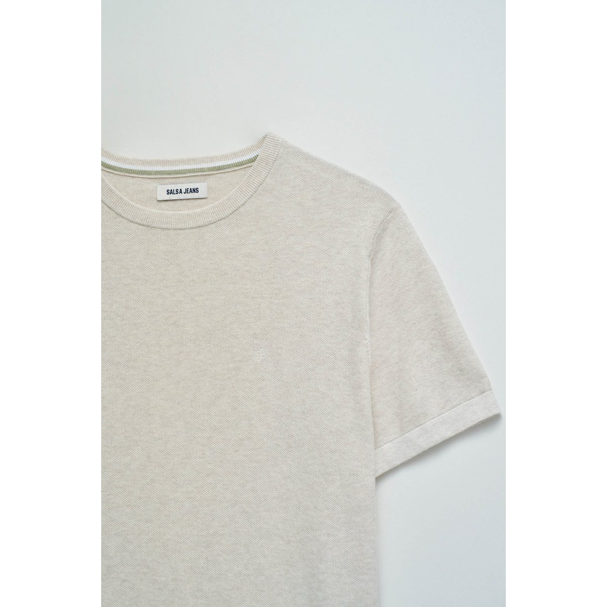 T-SHIRT EN MAILLE TRICOTÉE beige, SALSA JEANS