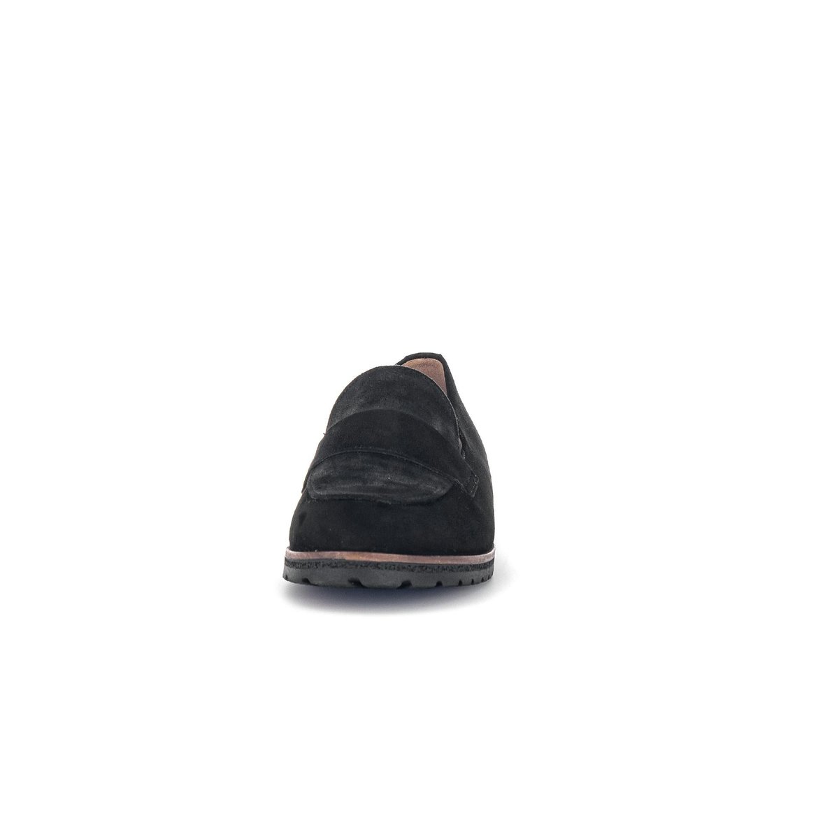 Mocassins en cuir vernis à talon décroché noir, GABOR
