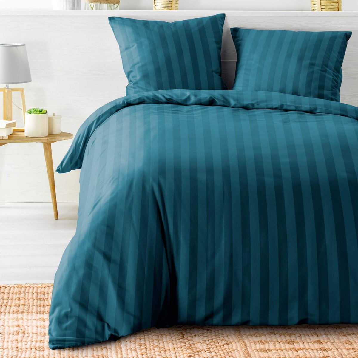 Parure de lit Cleo Noir bleu marine, DOUCEUR D'INTÉRIEUR