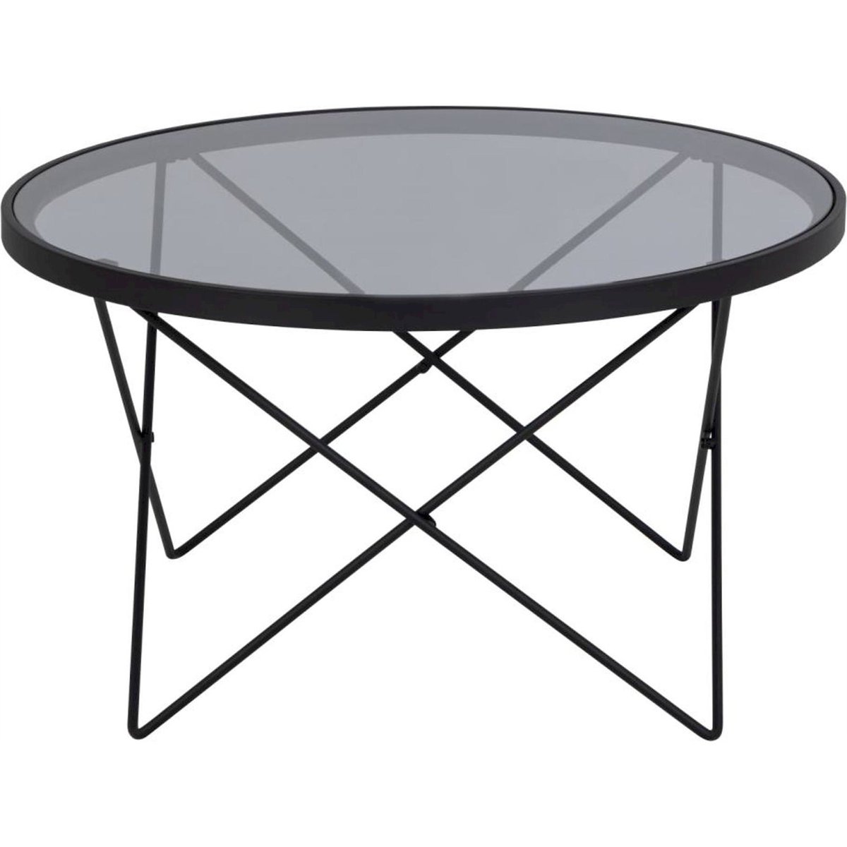 Table basse ronde READRA en verre fumé noir et verre fumé, RECOLLECTION