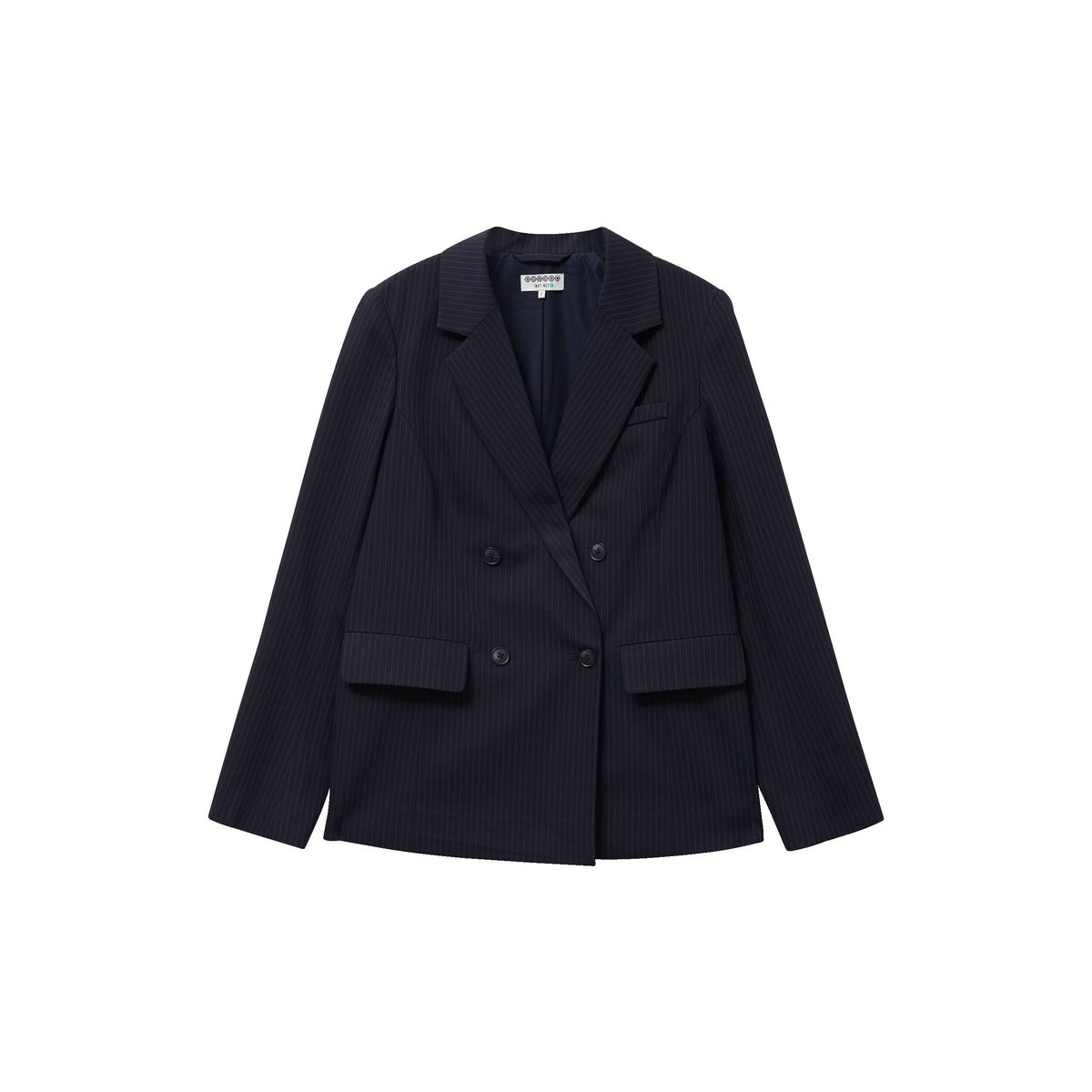 Blazer manches longues col tailleur bleu marine, BONOBO