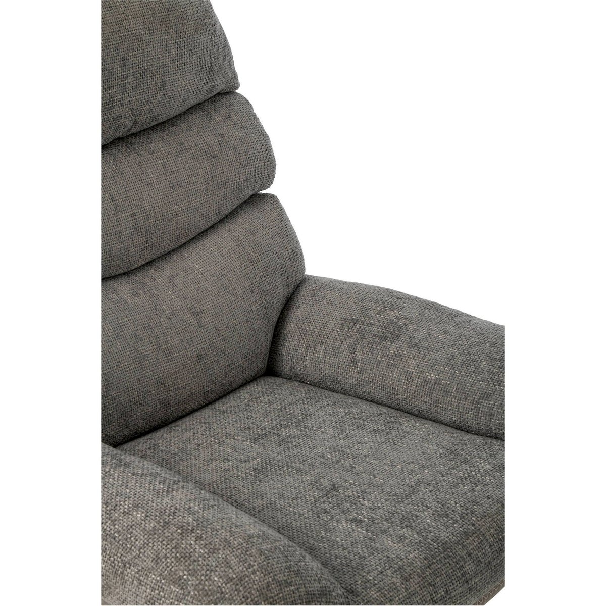 Fauteuil en métal avec repose-pieds gris chiné et noir, RECOLLECTION