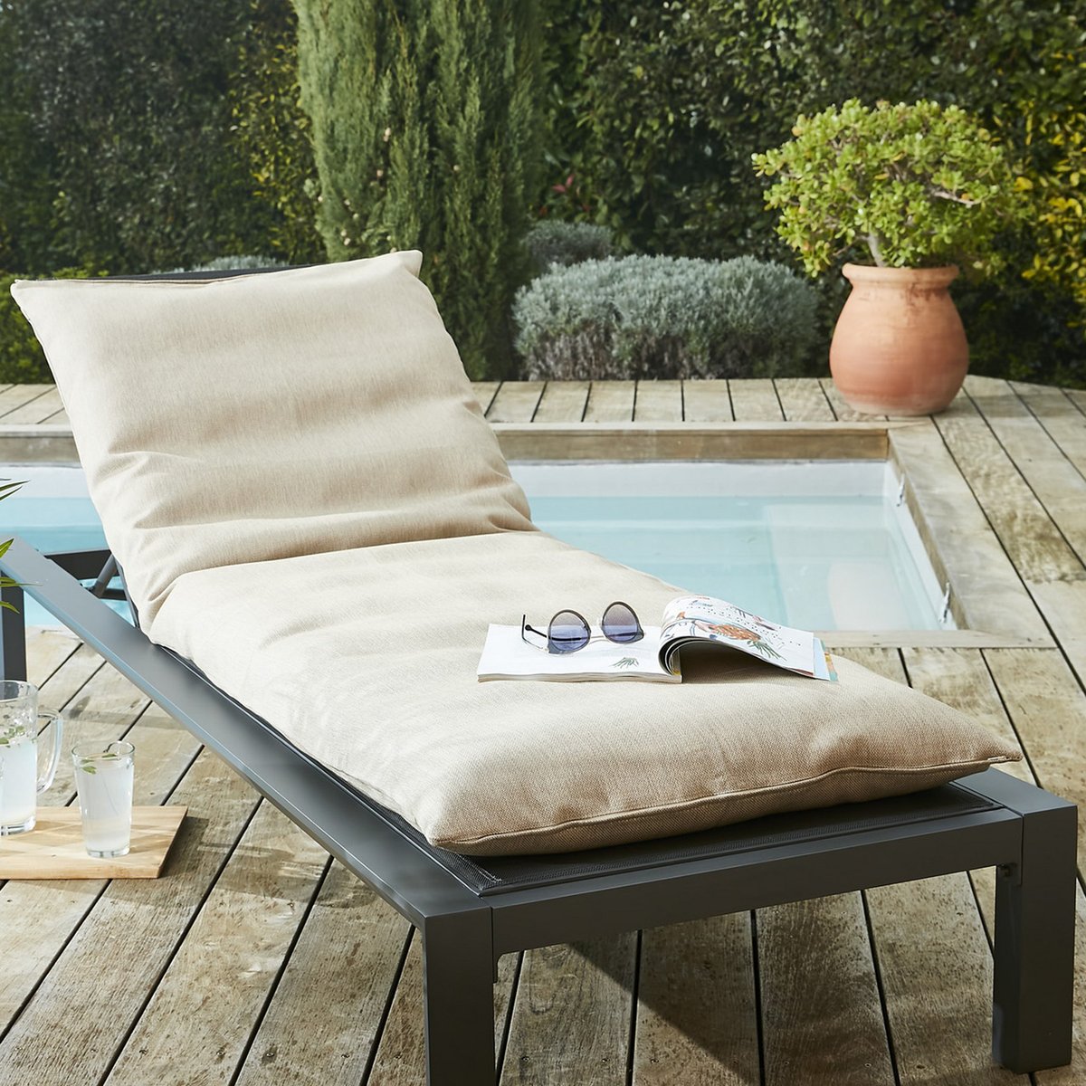 Housse de bain de soleil 70x190 cm Polypropylène Sable sable, EDEN