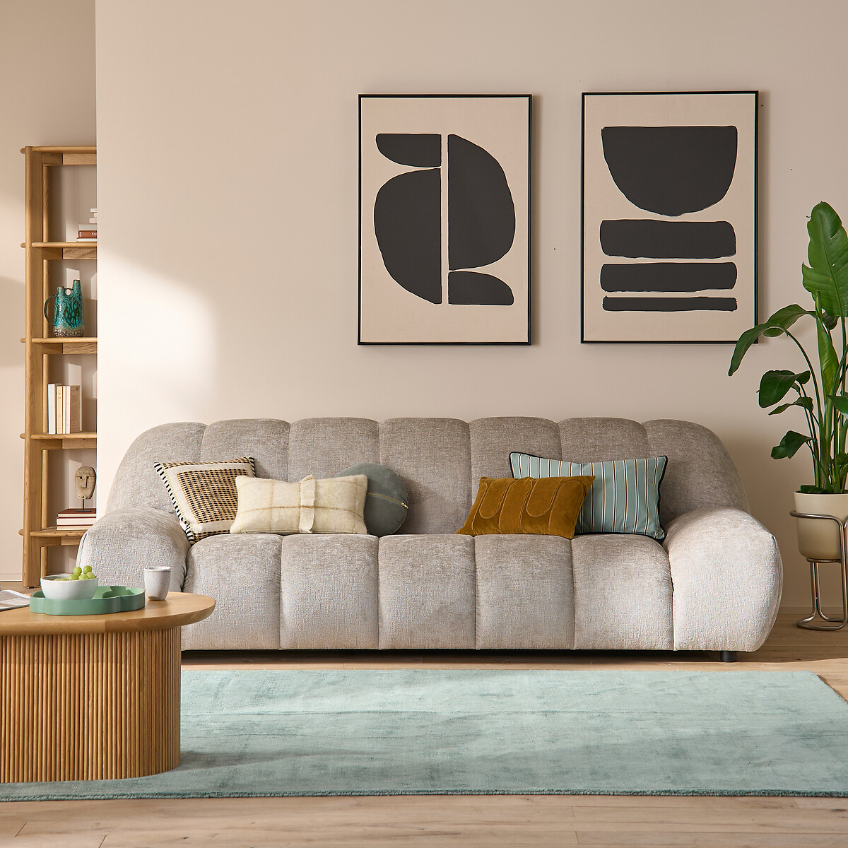 Fauteuil pivotant, velours épais, Nuria kaki, LA REDOUTE INTERIEURS