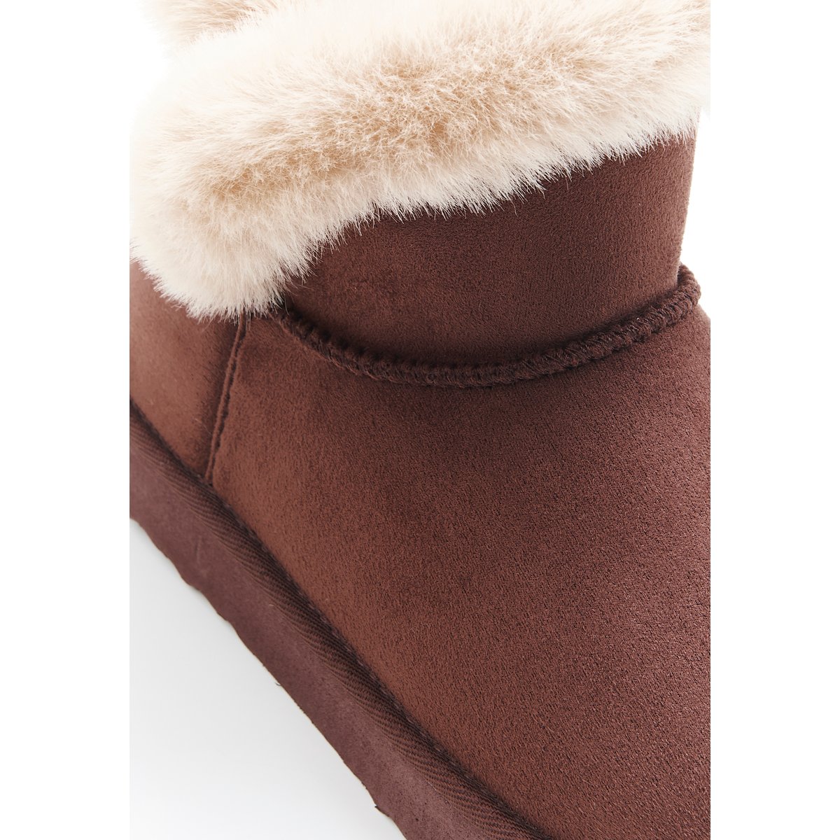 Chaussons Thermolactyl imitation fourrure marron foncé, DAMART