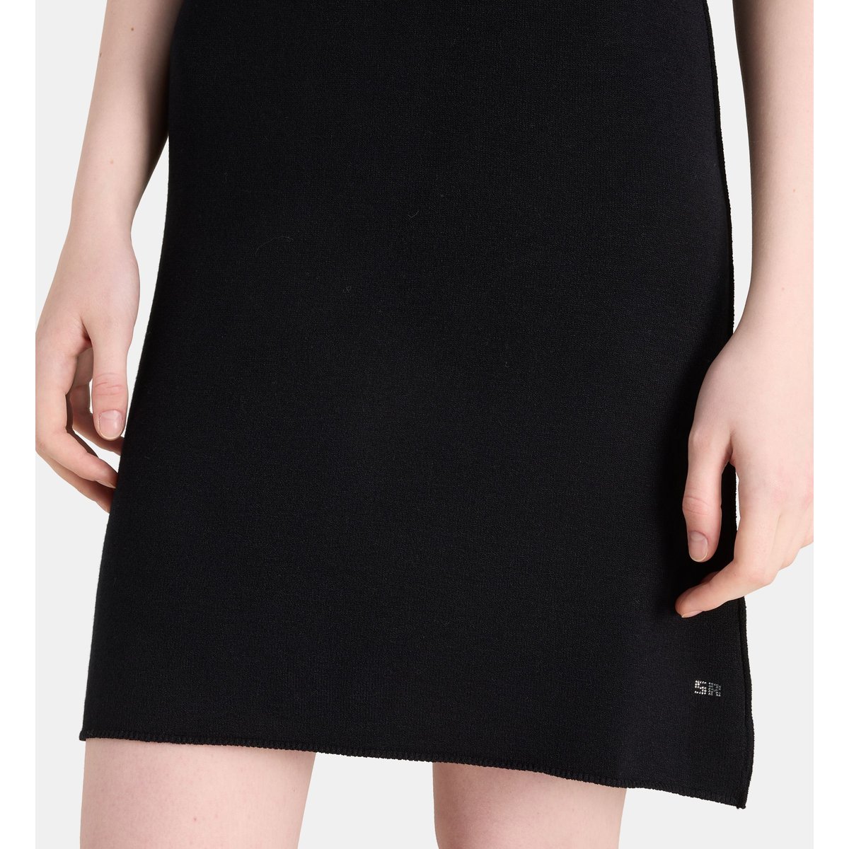 Robe pull courte droite strass lady maille noir, GALERIES LAFAYETTE